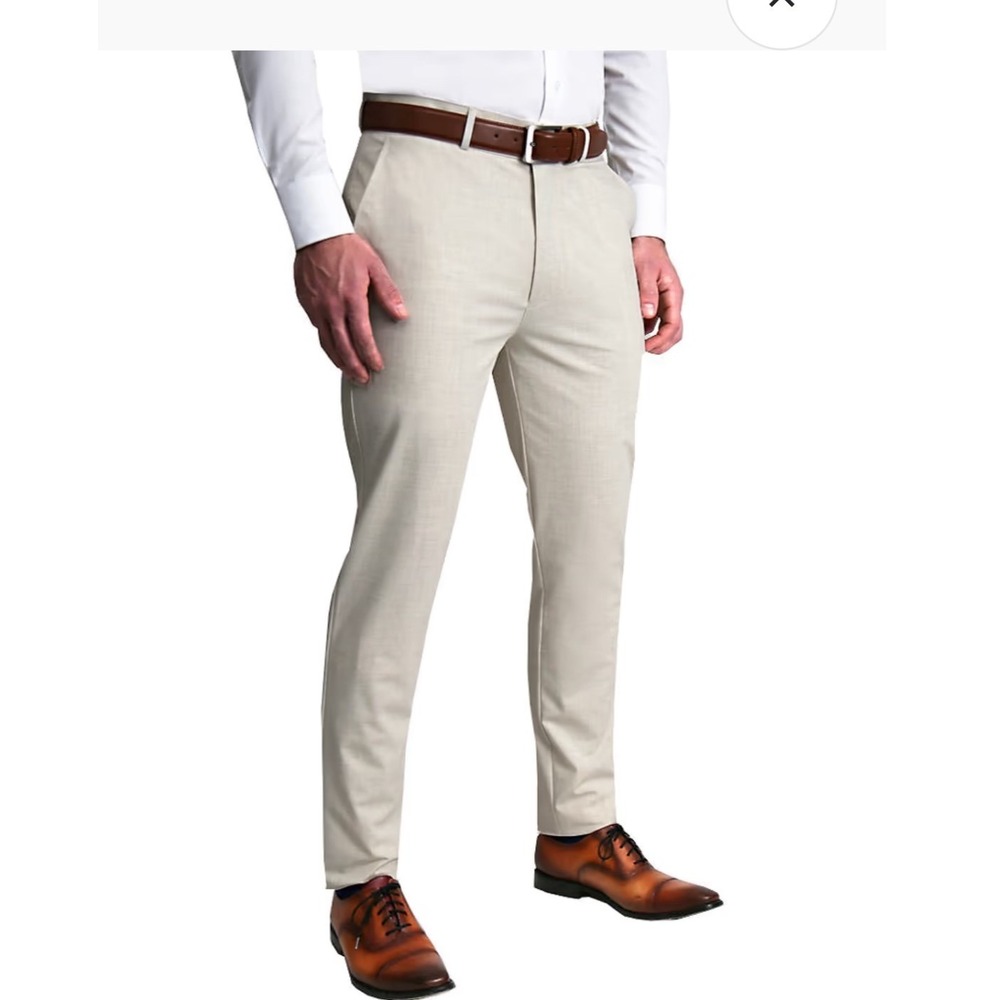 Men's Slim Fit Khaki Chinos - Cream